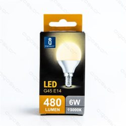 Aigostar LED Gömb izzó G45 E14 6W Meleg fehér 230° dobozos